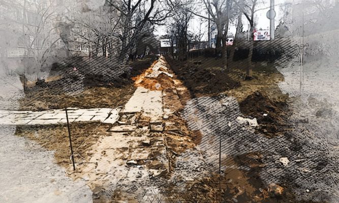 «Фронтовая дорожка» на Октябрьской в Орле в очередной раз обустраивается