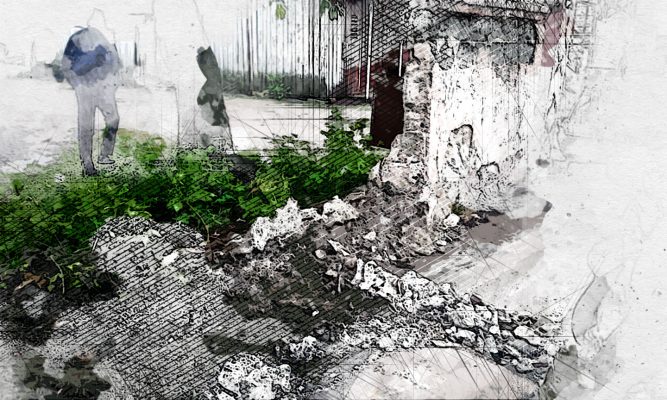 В Орле на школьницу обрушился каменный забор