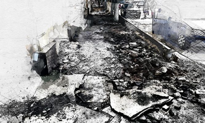 Подрядчик ремонта тротуаров по Октябрьской плюёт на горожан, а мэрия молчит