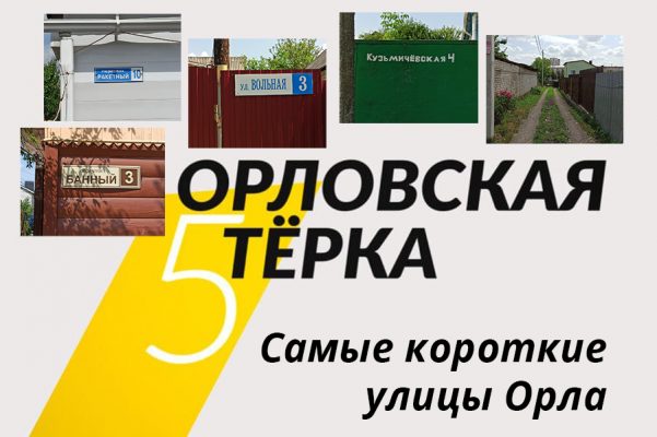Длина самой короткой улицы в Орле составляет 56 метров, на ней стоит один дом
