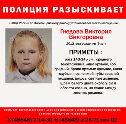 Ни на дне реки Неручь, ни в 170 жилых домах, подвалах и чердаках не нашли следов безвестно пропавшей Вики Гнедовой