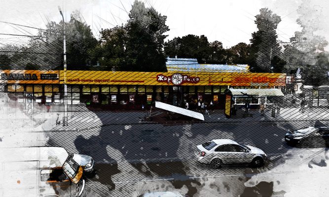 В Орле рухнула остановка общественного транспорта