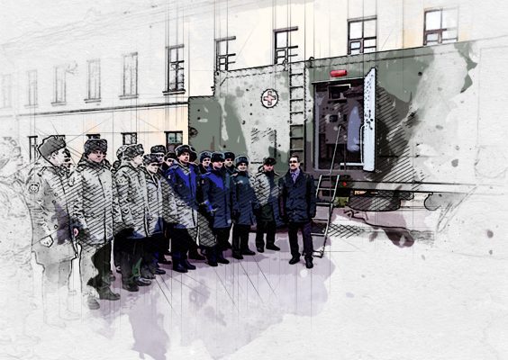 В орловскую больницу военные доставили установку для выработки сжиженного кислорода