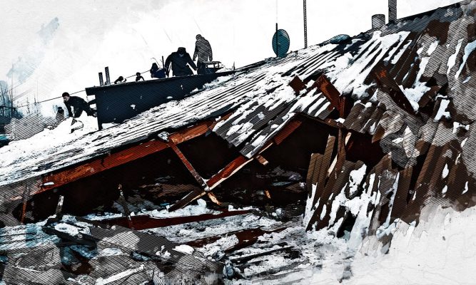 Под Орлом жильцы дома с обвалившейся крышей не согласились переезжать в гостиницу