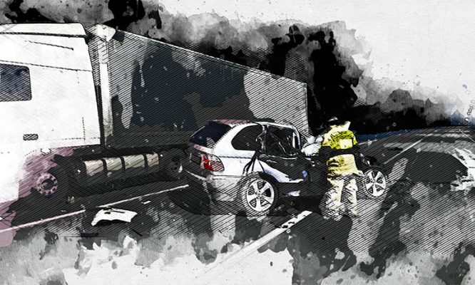 На трассе «Орёл-Тамбов» легковушка столкнулась с большегрузом