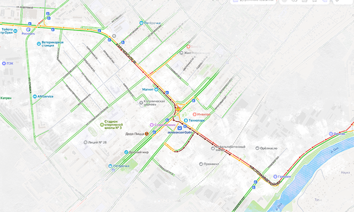 В Орле улица Раздольная встала в километровую пробку - Новости Орла и  Орловской области Орелтаймс