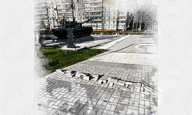 В Ливнах вандалы разворотили дорожку в сквере Воинской славы