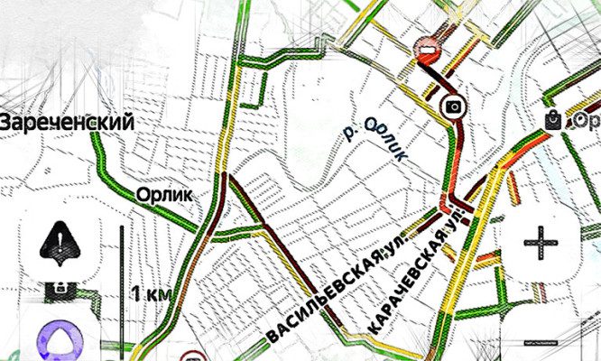 Орёл намертво встал в пробках