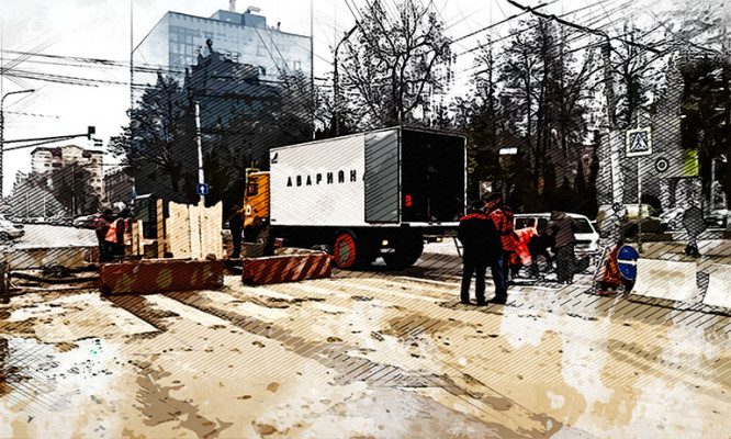 В Орле из-за обрушения колодца перекрыли движение на Полесской