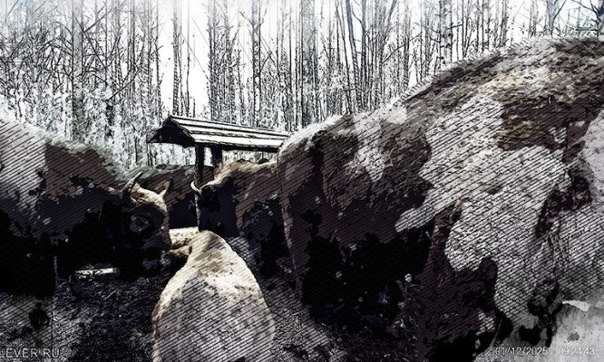 В Орловском полесье зубры устроили потасовку из-за еды