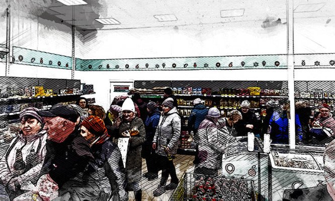 Под Орлом новый магазин собрал огромную очередь