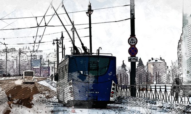 В Орле остановка троллейбусов привела к огромной пробке