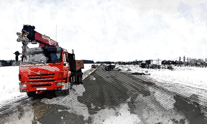 Под Орлом КамАЗ обрушил остановочный павильон на автомобиль с грудничком