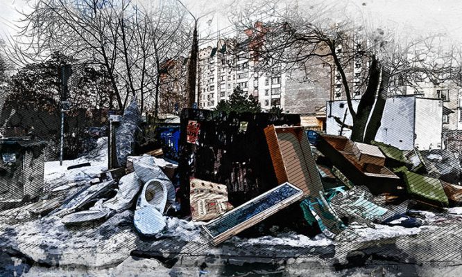 «Магнит для бомжей»: орловцы пожаловались на проблемную мусорную площадку