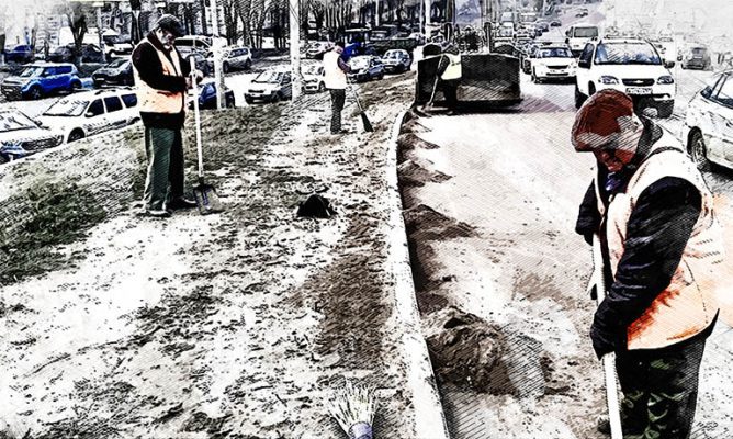 В Орле коммунальщики ответили на критику жителей по поводу пыльной уборки тротуаров