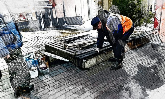 В Орле на «самой красивой улице мира» восстанавливают лавочки