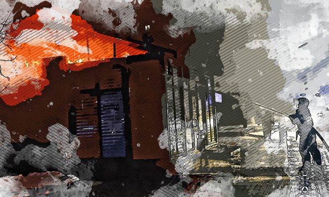 В Орле загорелся торговый павильон на остановке Магазин «Орёл»