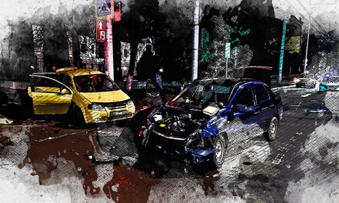 В Орле водитель «Лады» устроил лобовое столкновение на перекрёстке и скрылся