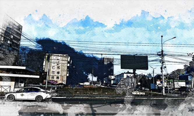 Орловцев напугал огромный чёрный столб дыма в Советском районе