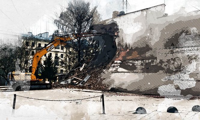 В Орле на улице Ленина сносят дом 1917 года постройки