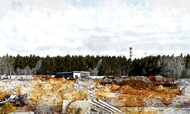 В посёлке Лесном под Орлом с помощью неизвестных грузовиков растёт свалка
